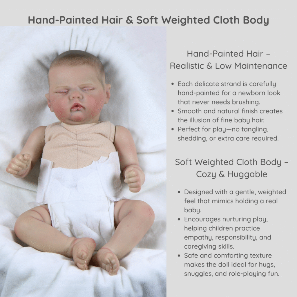 Noah Grey Reborn Baby Boy Doll – 17-Inch Realistic Lifelike Newborn with Weighted Cloth Body, Hand-Painted Details, Magnetic Pacifier & Bottle Gift Set
