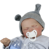 Noah Grey Reborn Baby Boy Doll – 17-Inch Realistic Lifelike Newborn with Weighted Cloth Body, Hand-Painted Details, Magnetic Pacifier & Bottle Gift Set