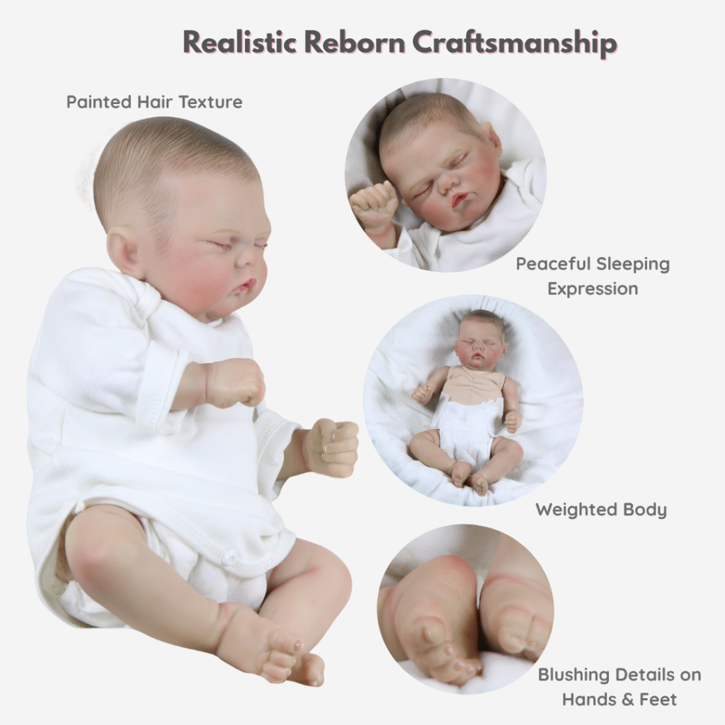 Oliver James Reborn Baby Boy Doll – 17-Inch Realistic Lifelike Newborn with Weighted Cloth Body, Hand-Painted Details, Pacifier & Bottle Gift Set