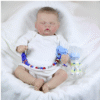 Oliver James Reborn Baby Boy Doll – 17-Inch Realistic Lifelike Newborn with Weighted Cloth Body, Hand-Painted Details, Pacifier & Bottle Gift Set