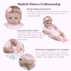 Rosie Mae Reborn Baby Doll – 17-Inch Realistic Newborn Girl with Hand-Painted Vinyl Details and Weighted Body