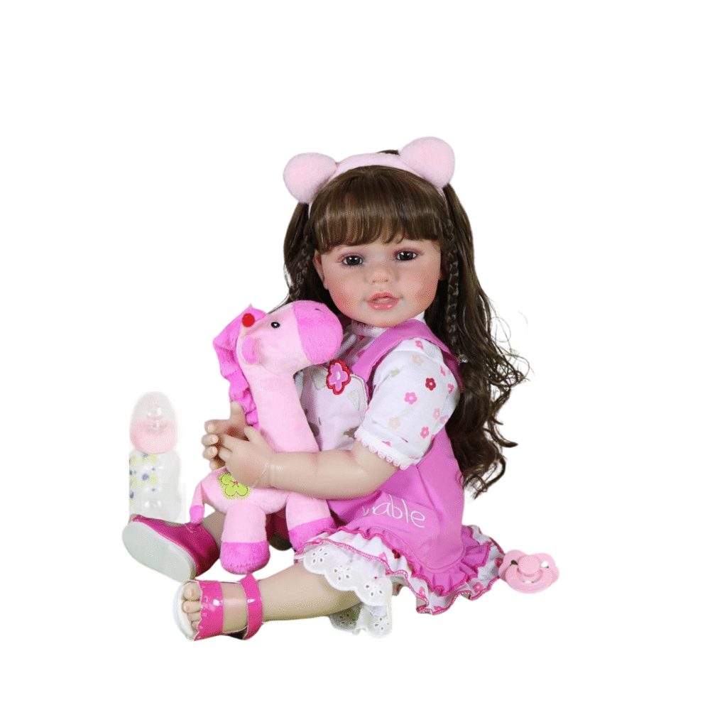 Lila & Lovey Reborn Baby Doll – 22-Inch Realistic Toddler Girl with Stuffed Giraffe Companion