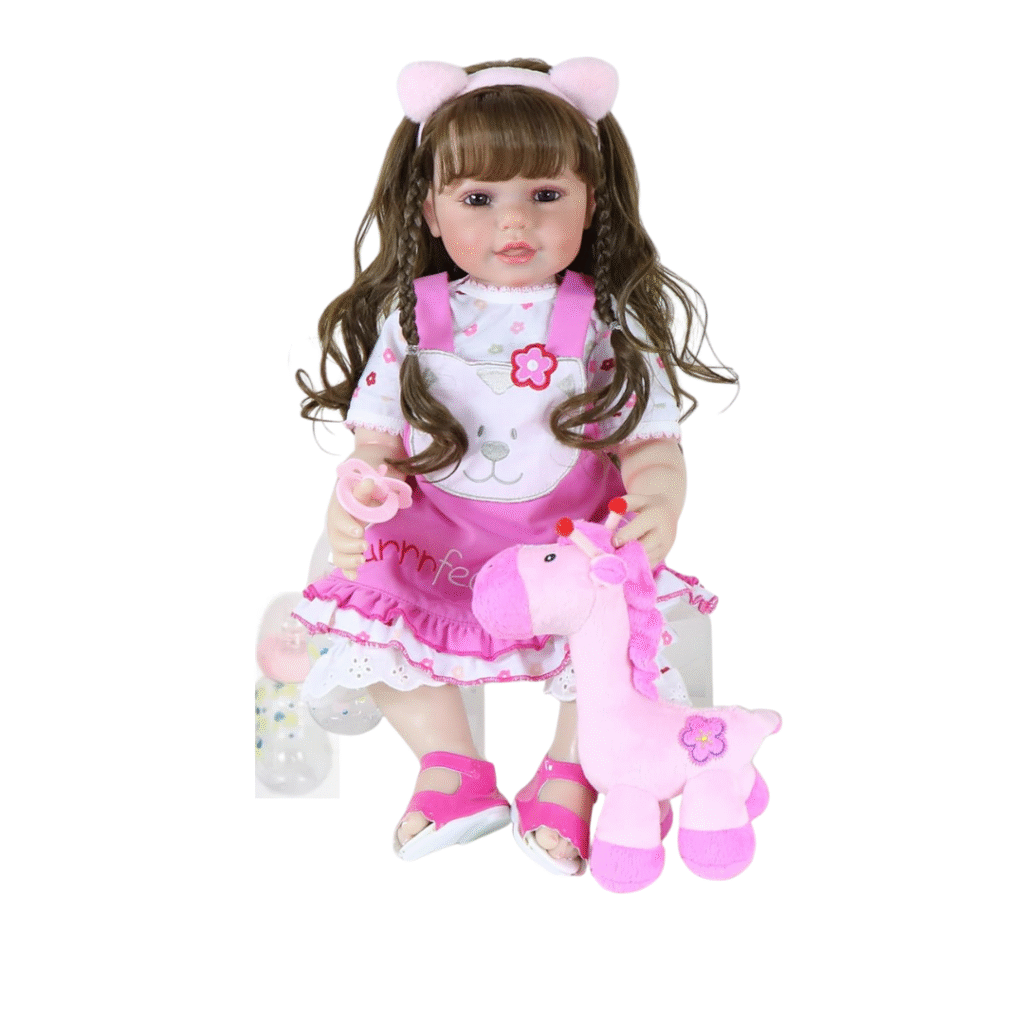 Lila & Lovey Reborn Baby Doll – 22-Inch Realistic Toddler Girl with Stuffed Giraffe Companion
