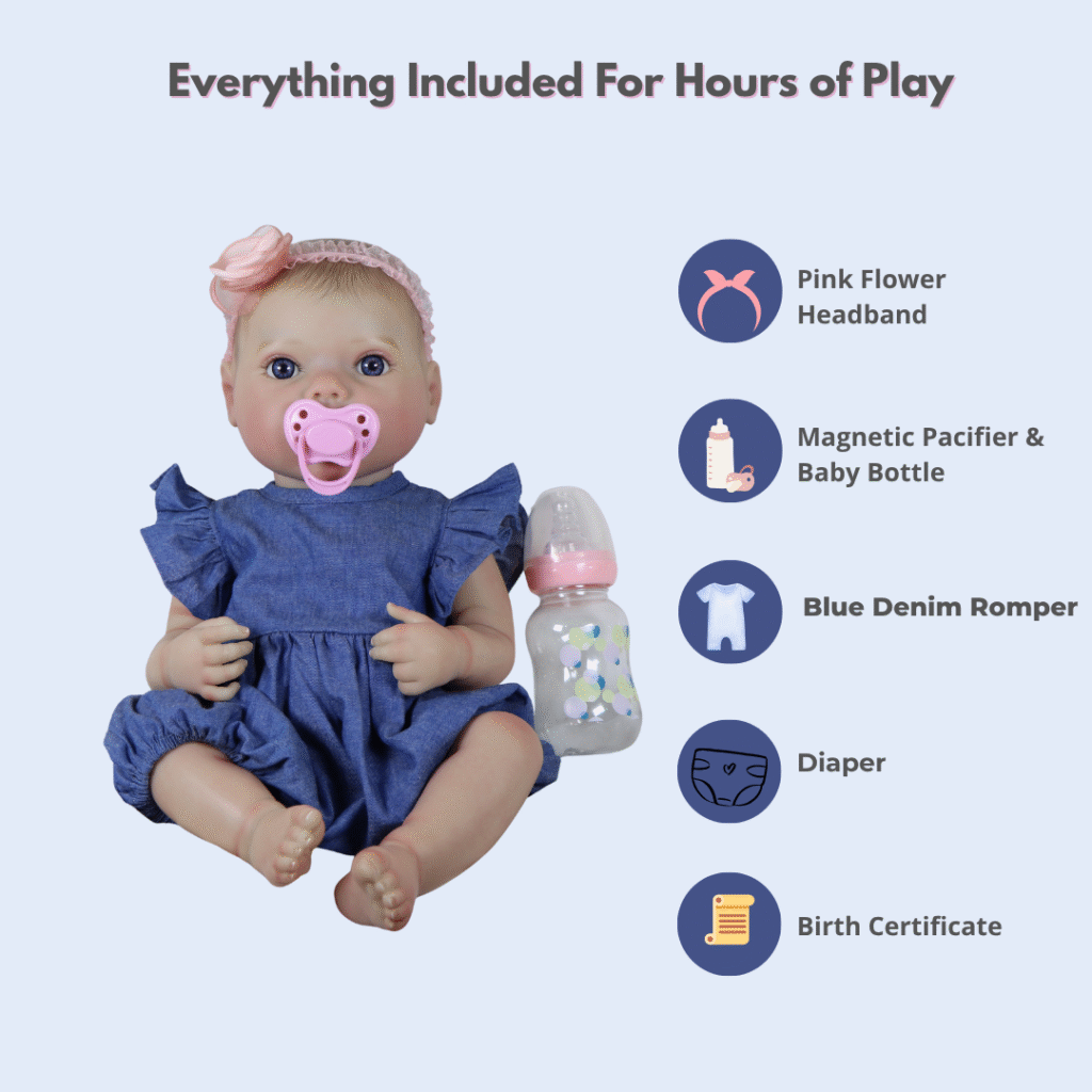Clara Belle Reborn Baby Doll – 18-Inch Realistic Newborn Girl with Weighted Body and Soft Vinyl Limbs