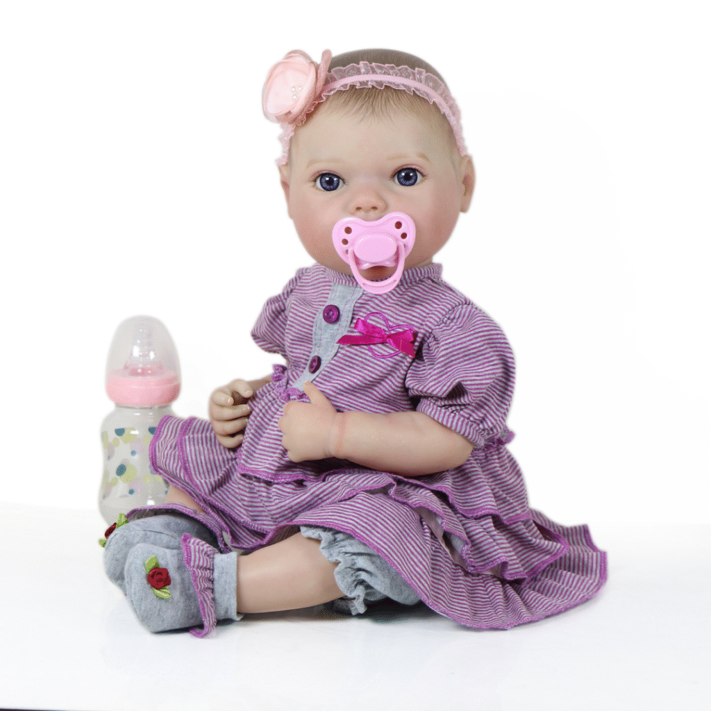 Violet Anne Reborn Baby Girl Doll – 18-Inch Realistic Full Vinyl Newborn with Hand-Painted Hair and Weighted Body for Lifelike Play