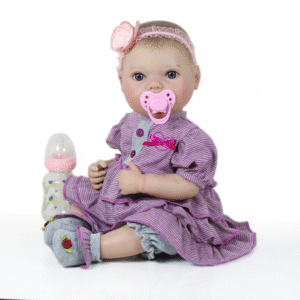 Violet Anne Reborn Baby Girl Doll – 18-Inch Realistic Full Vinyl Newborn with Hand-Painted Hair and Weighted Body for Lifelike Play