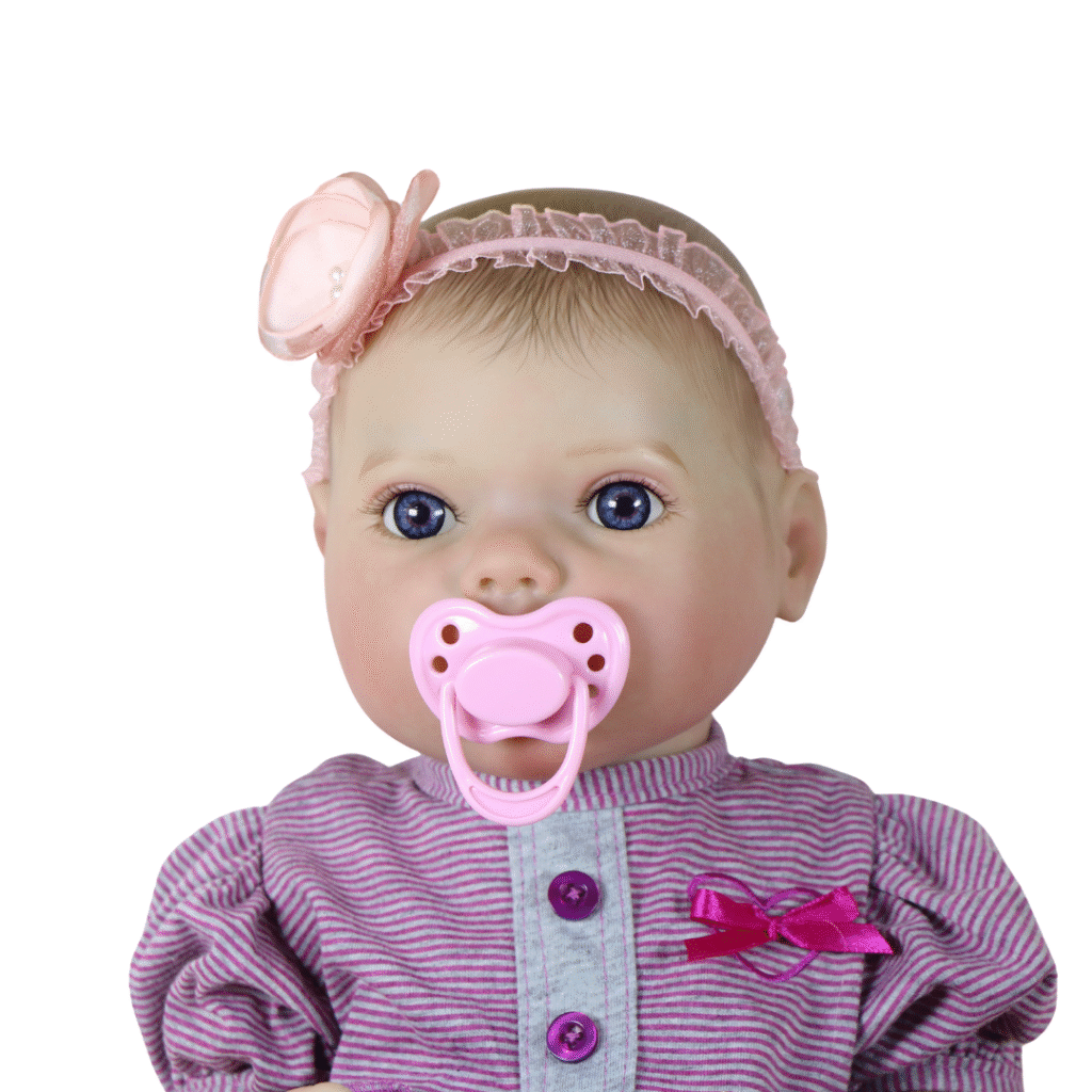 Violet Anne Reborn Baby Girl Doll – 18-Inch Realistic Full Vinyl Newborn with Hand-Painted Hair and Weighted Body for Lifelike Play