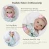 Emma Rose Reborn Baby Girl Doll – 18-Inch Realistic Full Vinyl Newborn with 3D Printed Face, Outfit, Pacifier & Bottle Gift Set