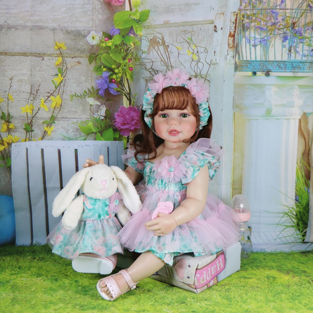 Bunny Blossom Baby Reborn Doll – 22-Inch Realistic Toddler Girl with Plush Bunny Companion