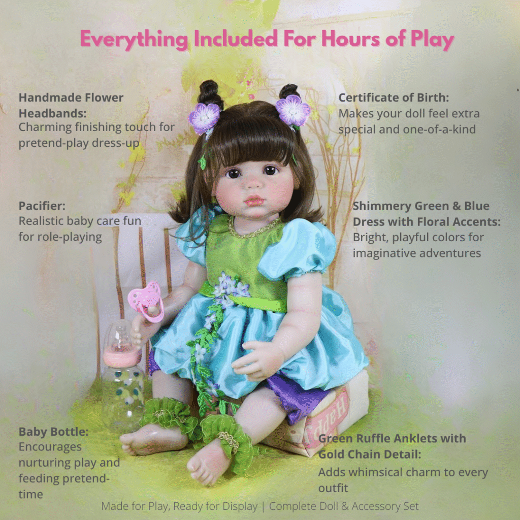 Meadow Grace Reborn Baby Doll – 22-Inch Lifelike Full Silicone Vinyl Beauty