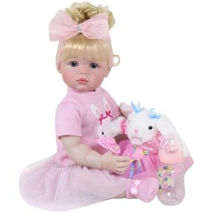 Ellie Mae & Bunny Reborn Doll – 22-Inch Lifelike Toddler Girl with Plush Bunny
