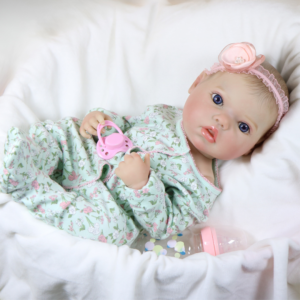 Emma Rose Reborn Baby Girl Doll – 18-Inch Realistic Full Vinyl Newborn with 3D Printed Face, Outfit, Pacifier & Bottle Gift Set