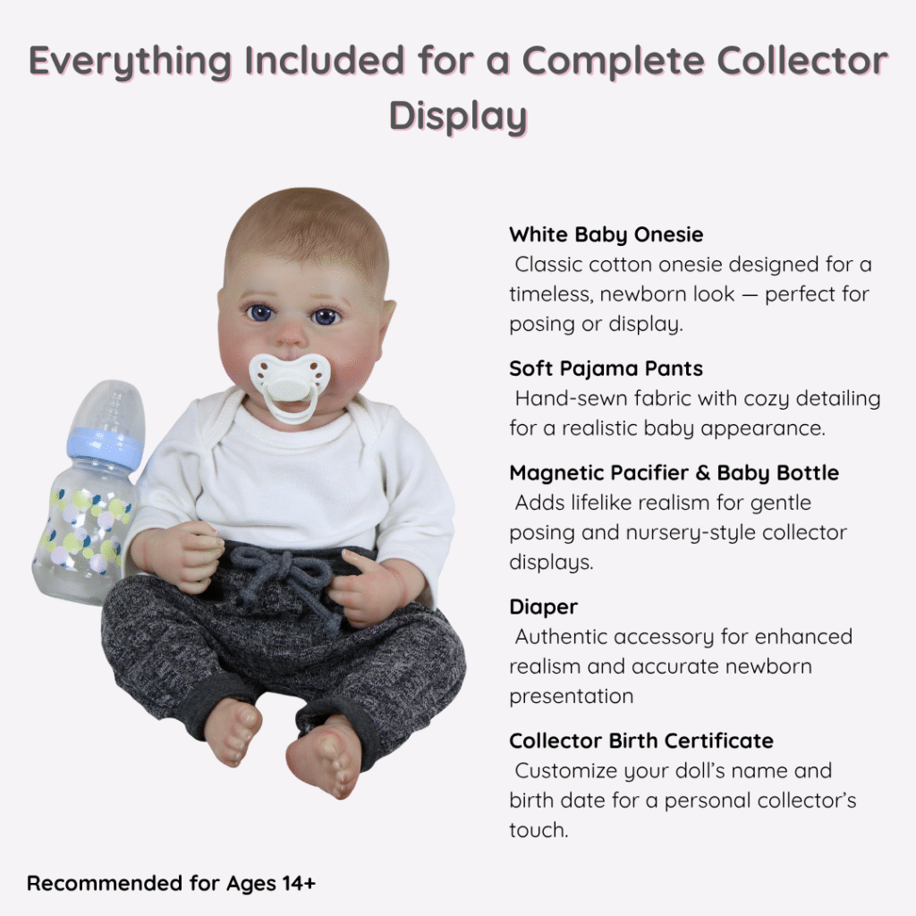 Ethan Cole Reborn Baby Boy Doll – 18-Inch Realistic Full Vinyl Newborn with Hand-Painted Details and Weighted Body for Lifelike Play