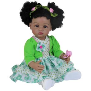 Froggy Baby African American Reborn Toddler Doll – 22-Inch Lifelike Full Vinyl Poseable Companion