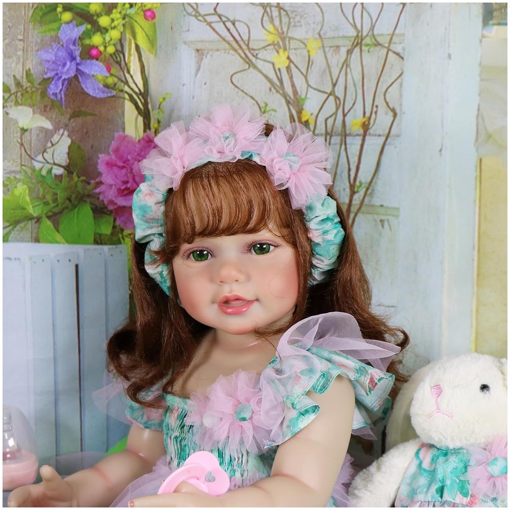 Garden Play Reborn Toddler Doll – 22-Inch Lifelike Redhead with Bunny Plush