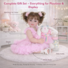 Happy Dance 22-inch reborn doll set including magnetic pacifier baby bottle plush bunny and birth certificate