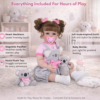 Sweet Koala Cuddles reborn toddler girl accessory set including heart necklace magnetic pacifier plush koala toy and baby bottle