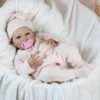 Lily Mae Reborn Baby Doll – 18-Inch Realistic Newborn with Weighted Fabric Body and Hand-Painted Hair