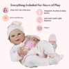 Lily Mae Reborn Baby Doll – 18-Inch Realistic Newborn with Weighted Fabric Body and Hand-Painted Hair