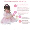 Princess Butterfly Reborn Toddler Doll – 22-Inch Lifelike Brown-Haired Beauty in Pink Lace Dress