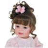 Princess Butterfly Reborn Toddler Doll – 22-Inch Lifelike Brown-Haired Beauty in Pink Lace Dress