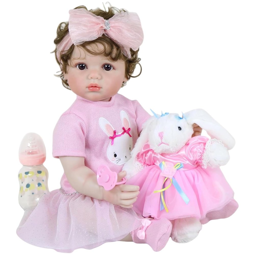 Mila Grace & Bunny Reborn Toddler Doll – Full Vinyl Realism