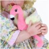 Radiant Sunny Flamingo Girl 22-inch reborn toddler features including rooted blonde curls realistic 3D hand-painted face and full vinyl poseable body