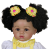 Hand-painted 3D skin details and curly hair of Sunny Mae 22-inch African American lifelike doll