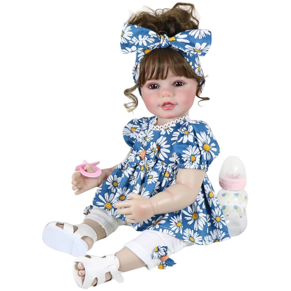 Sweet Daisy Dreams Reborn Toddler Doll – 22-Inch Lifelike Brown-Haired Beauty
