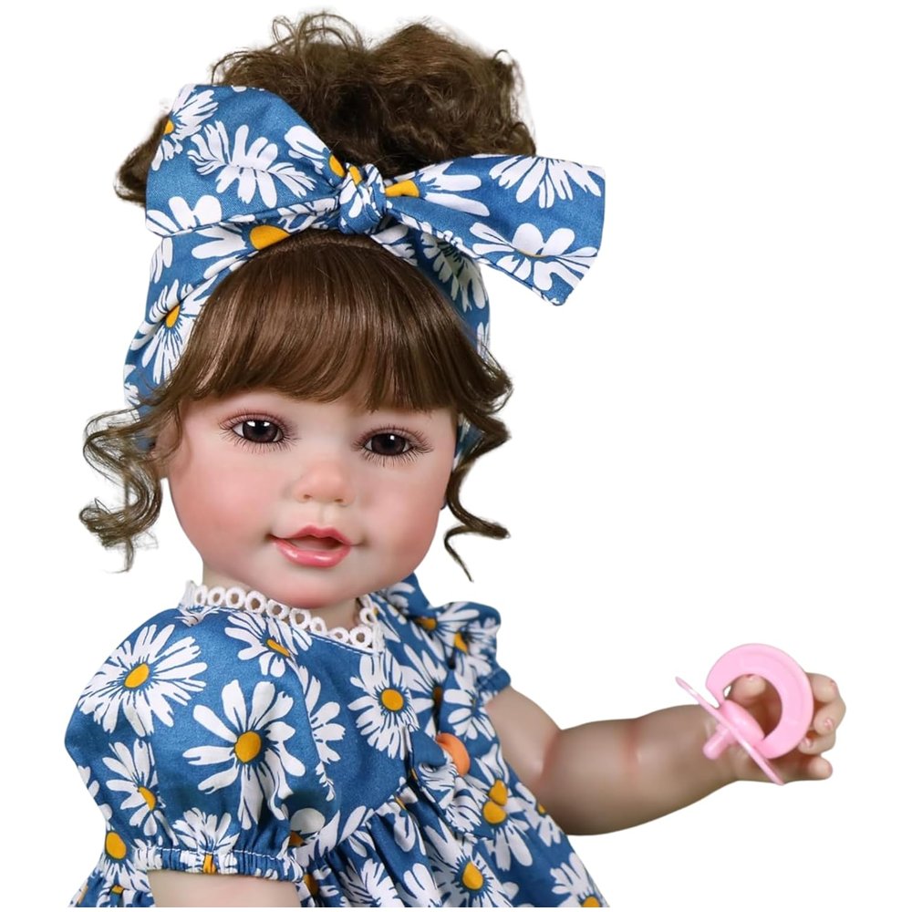 Sweet Daisy Dreams Reborn Toddler Doll – 22-Inch Lifelike Brown-Haired Beauty
