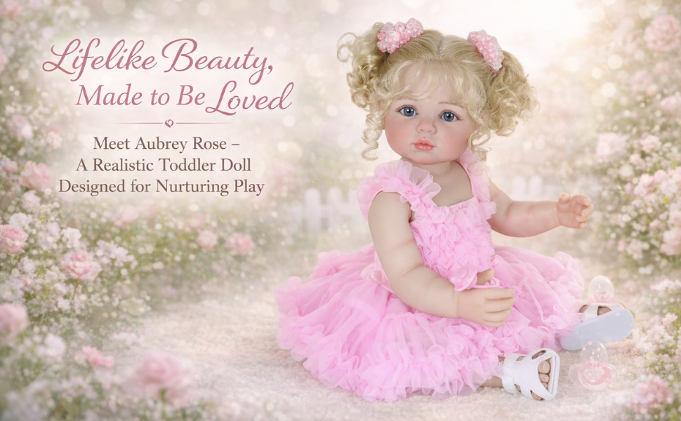 Aubrey Rose Reborn Lifelike Toddler Doll garden setting lifestyle 