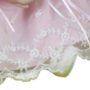 Butterfly Princess doll pink embroidered lace dress detail with delicate floral stitching