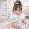 Happy Birthday Girl reborn doll features rooted brown hair expressive eyes hand-painted face and soft vinyl body
