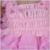 pink ruffle dress detail soft layered tulle reborn doll outfit close up