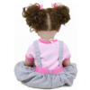 Back view of reborn doll showing rooted brown hair with twin pigtails and realistic scalp detailing
