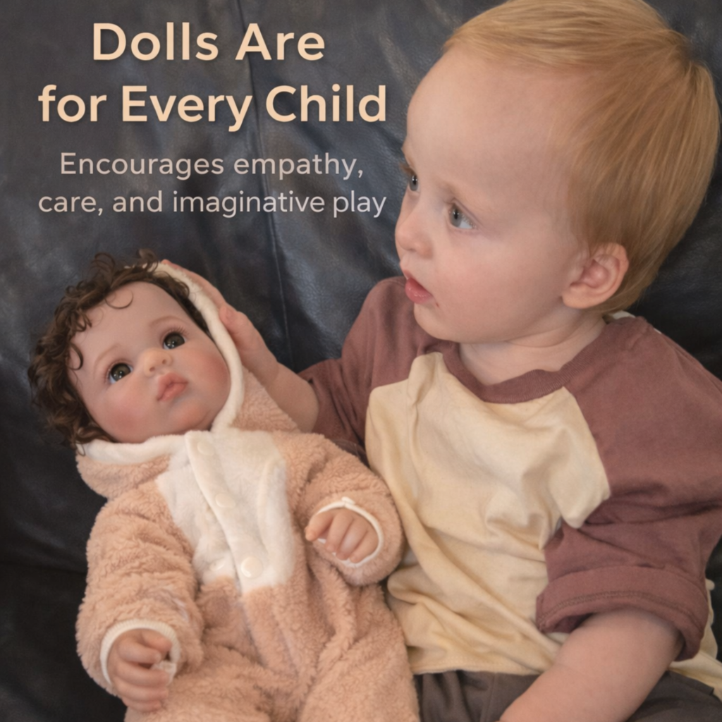 child bonding with lifelike baby bear oliver reborn doll promoting imaginative play