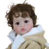 baby bear oliver reborn doll close up with curly hair and realistic facial features
