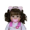 realistic reborn baby doll Purrfectly Kitty close up face with curly hair