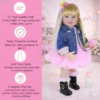 Rainbow Dreams reborn toddler doll 22 inch full vinyl body safety tested complete play set with outfit jacket pacifier bottle and accessories