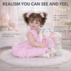 lifelike reborn doll details rooted hair painted skin texture close up
