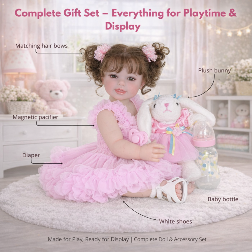 eborn toddler doll complete gift set includes pacifier bunny bottle shoes