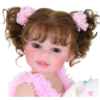 reborn toddler doll face close up realistic eyes lashes and glossy lips