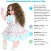 Sweet Curly Sunshine reborn doll accessories set includes cupcake print dress magnetic pacifier baby bottle and birth certificate