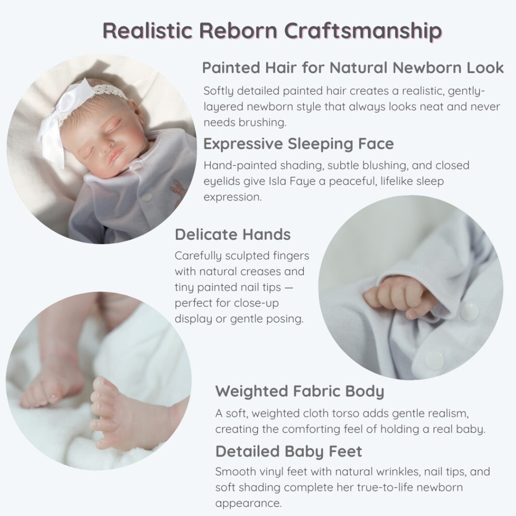 Isla Faye Reborn Baby Doll – 16" Realistic Sleeping Newborn Baby Doll