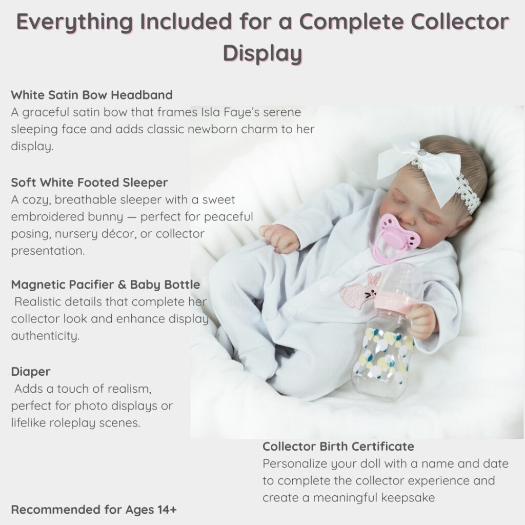 Isla Faye Reborn Baby Doll – 16" Realistic Sleeping Newborn Baby Doll