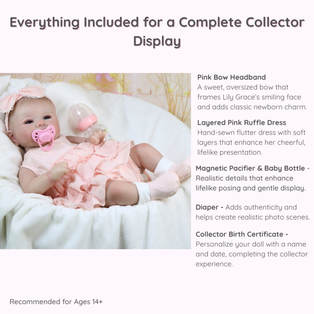 Lily Grace Reborn Baby – 17" Lifelike Newborn with Painted Hair