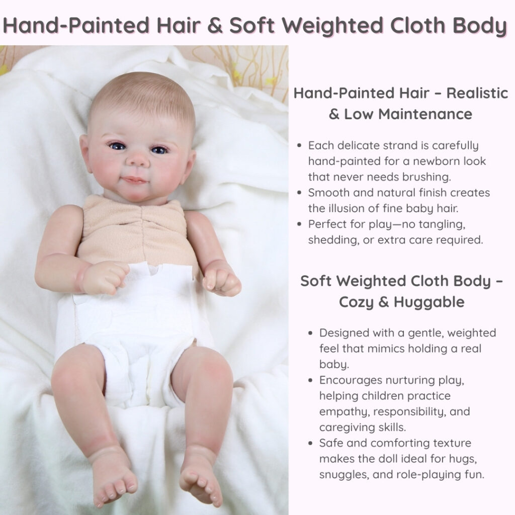 Lily Grace Reborn Baby – 17" Lifelike Newborn with Painted Hair