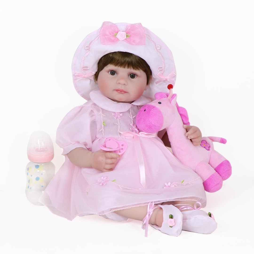 Paradise Galleries 21" Realistic Reborn Baby Doll - Emma With Down Syndrome, Mustard Yellow Dress