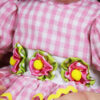 Pink Gingham Ruffle Dress Set with Bloomers & Bow – Reborn Doll Outfit (0–3 Month Size)