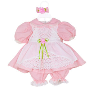 Pink Vintage Lace Dress Outfit for Reborn Dolls – Fits 20–22 Inch Dolls